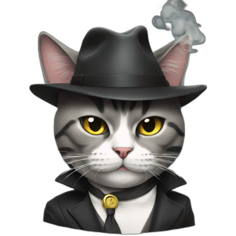 gangster cat smoke emoji