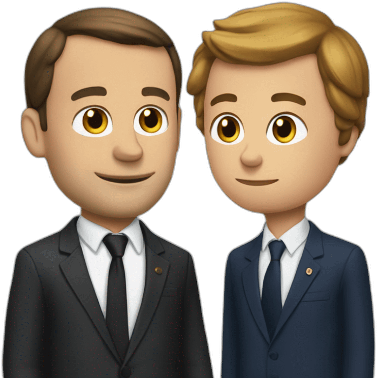 Macron discutant avec un chat emoji