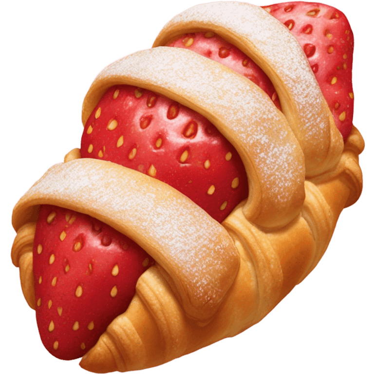 Strawberry croissant and ￼ emoji