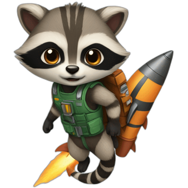 rocket racoon and salamander emoji