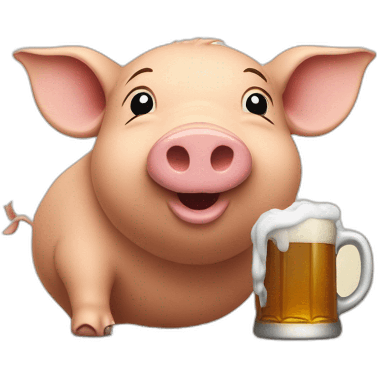 Un cochon d'inde qui boit une bière emoji