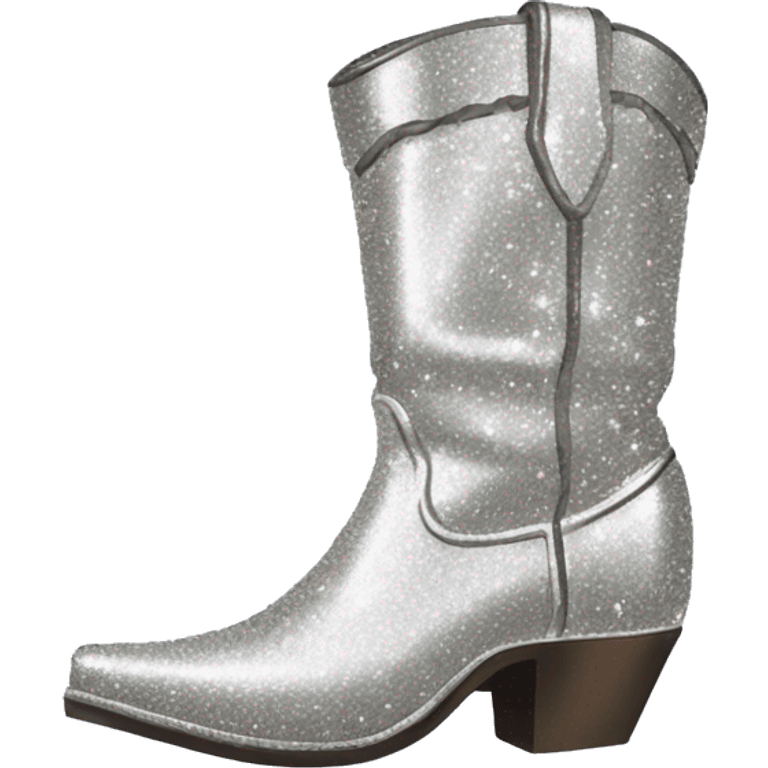 Silver sparkley cowboy boots emoji