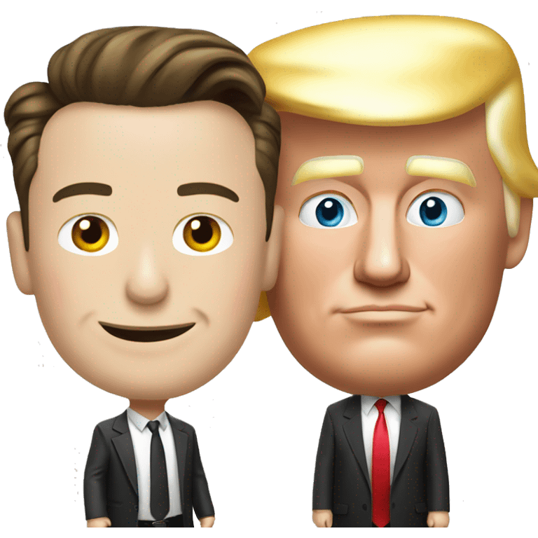 Elon musk and Donald trump hugging emoji