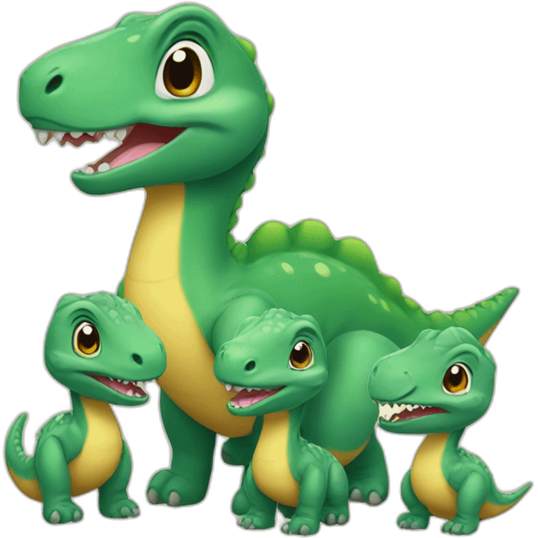 Baby dinosaur family emoji