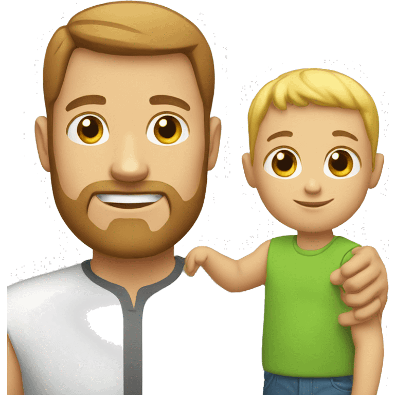 white dad with kid emoji