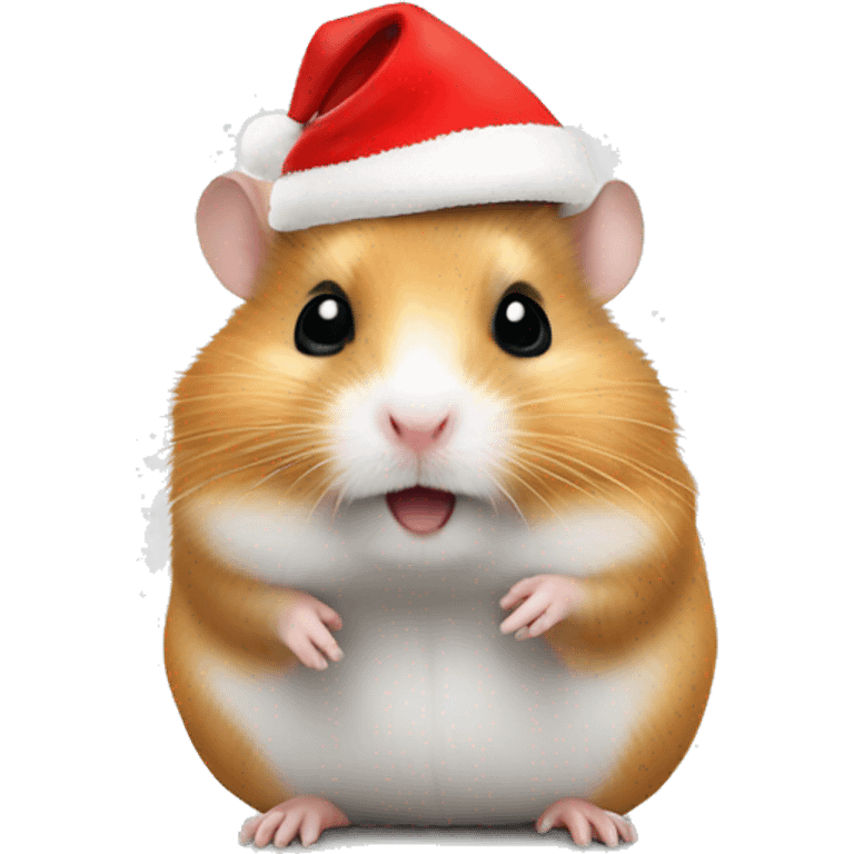 Hamster with a christmas hat emoji