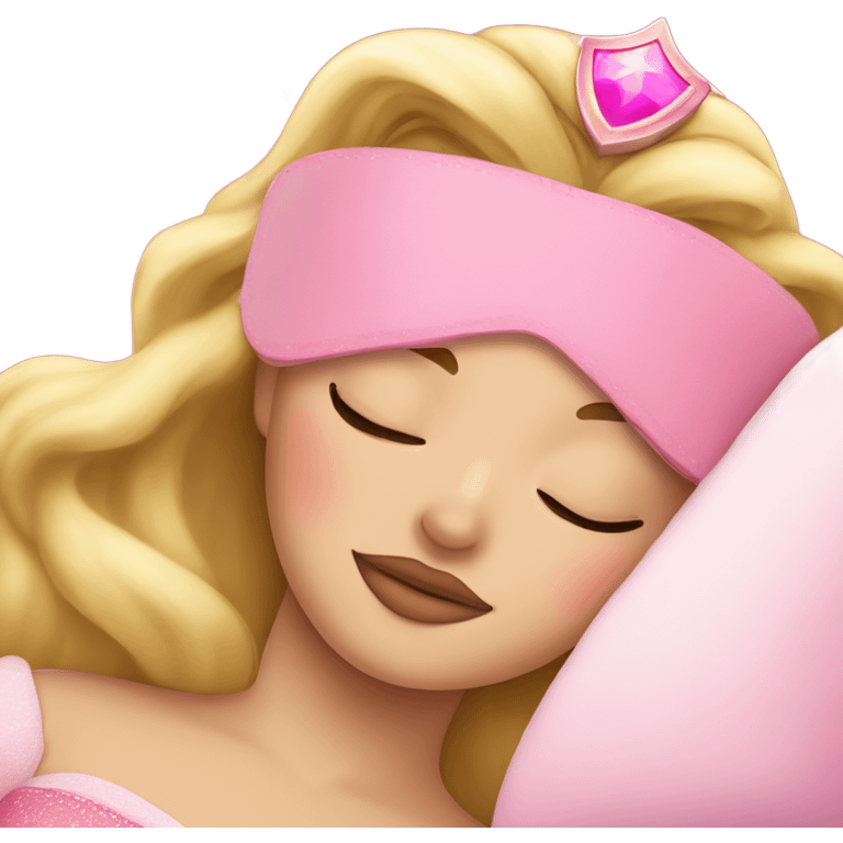 Princess Aurora sleeping with pink sleep eye mask on  emoji