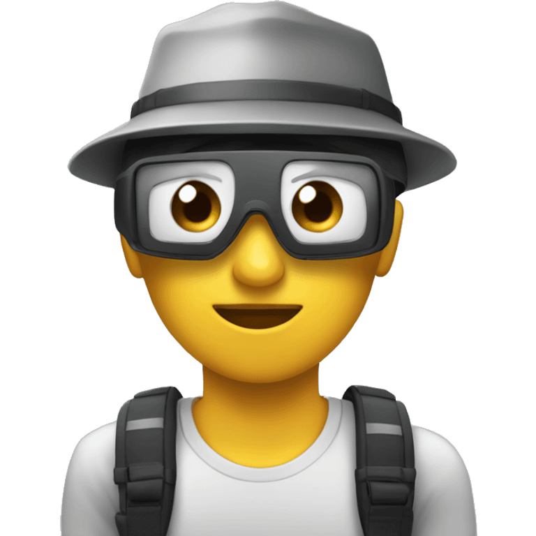 joven con camara en el visor emoji