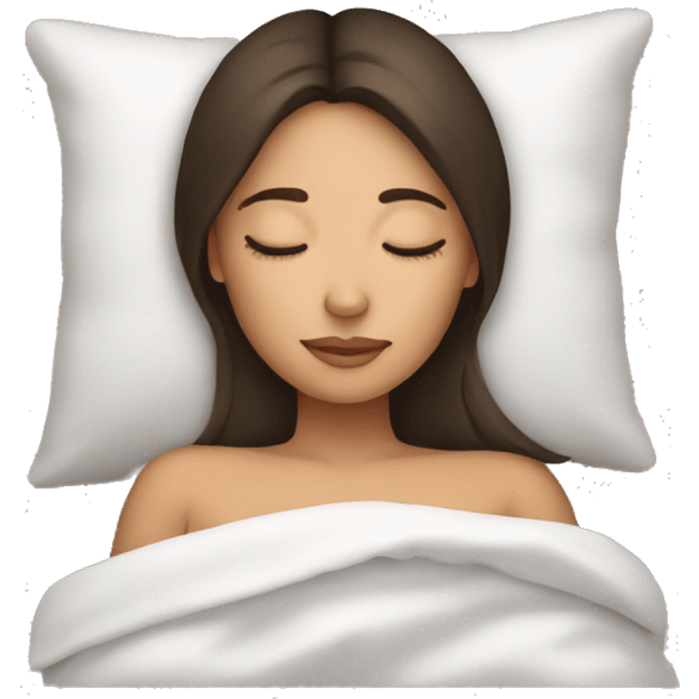 Brunette girl sleeping emoji