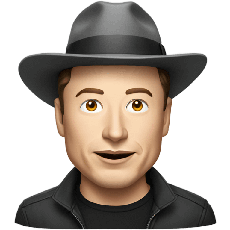 Elon musk with hat emoji