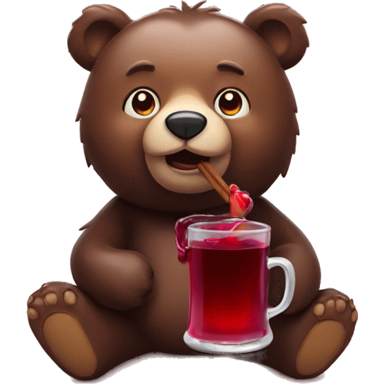 Bear with mulled wine  emoji