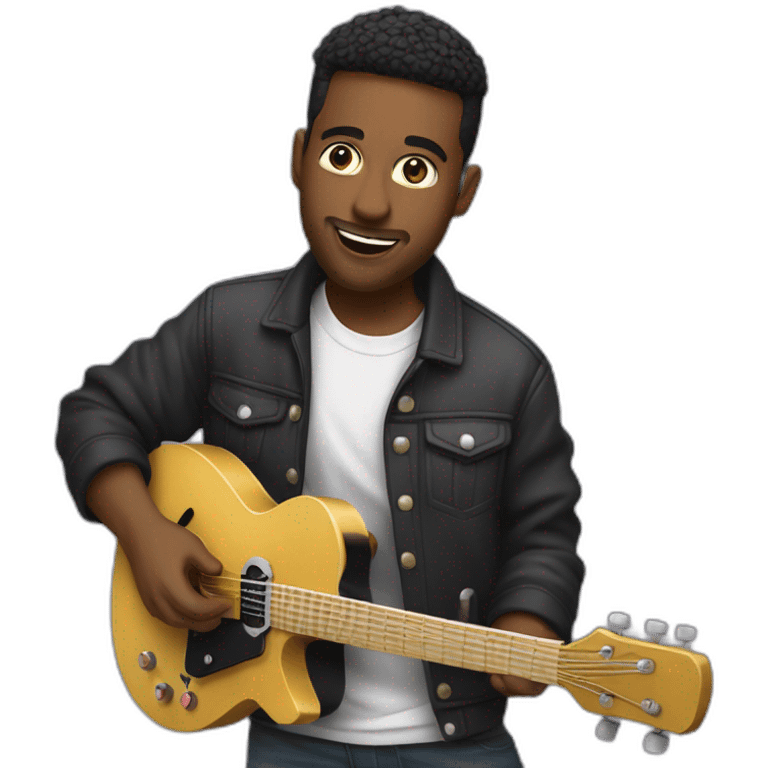 Dj qui fais de la guitare en pull emoji