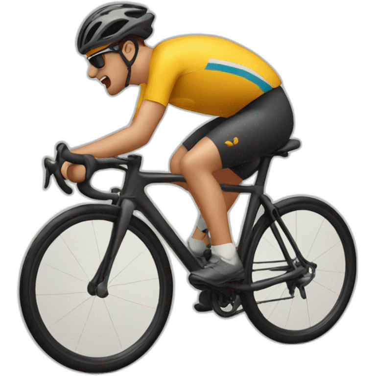 Cycling up a steep hill emoji