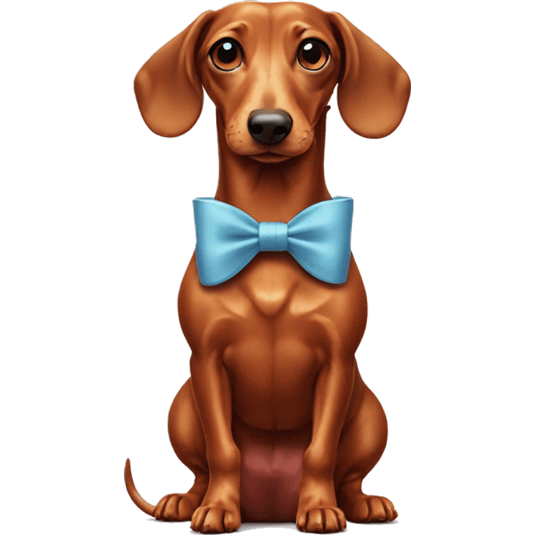 Weiner dog with bow emoji