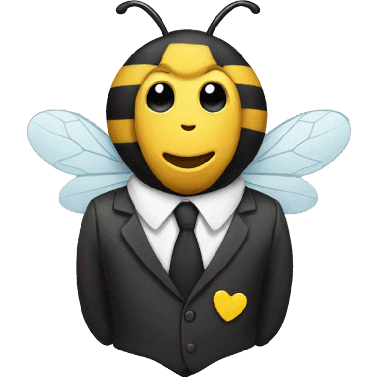 Bee with suit and heart emoji