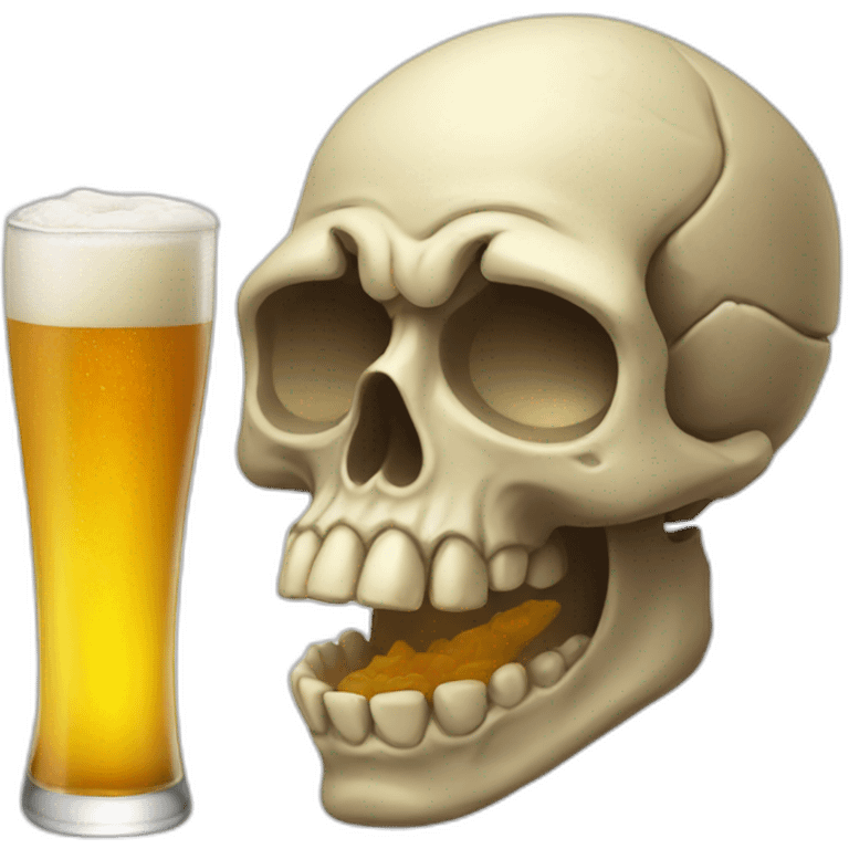 skull drink beer emoji