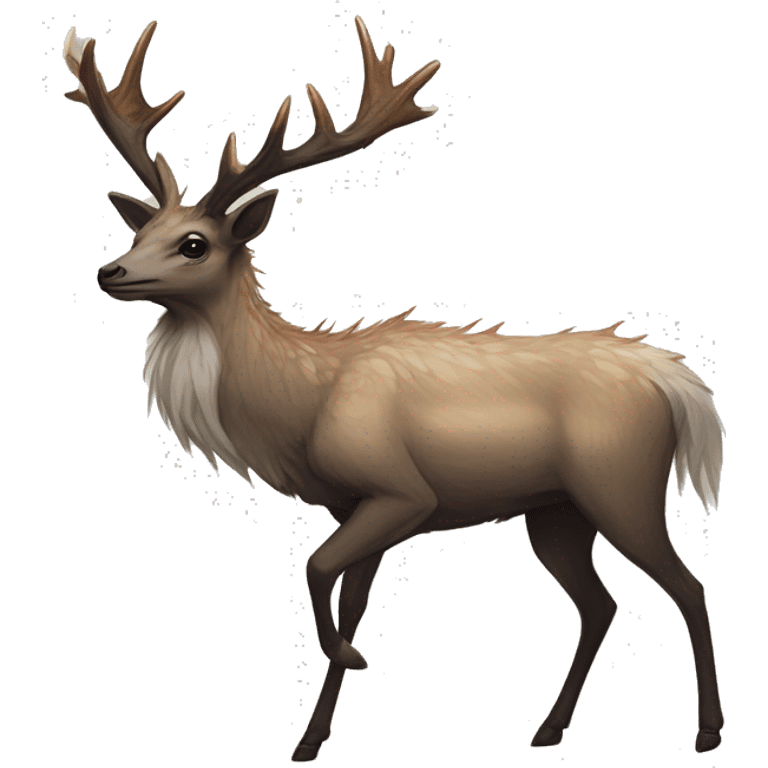 Modern Realistic Rare Fantasy Antlers Vernid-Trico-species by LiLaiRa, full body emoji