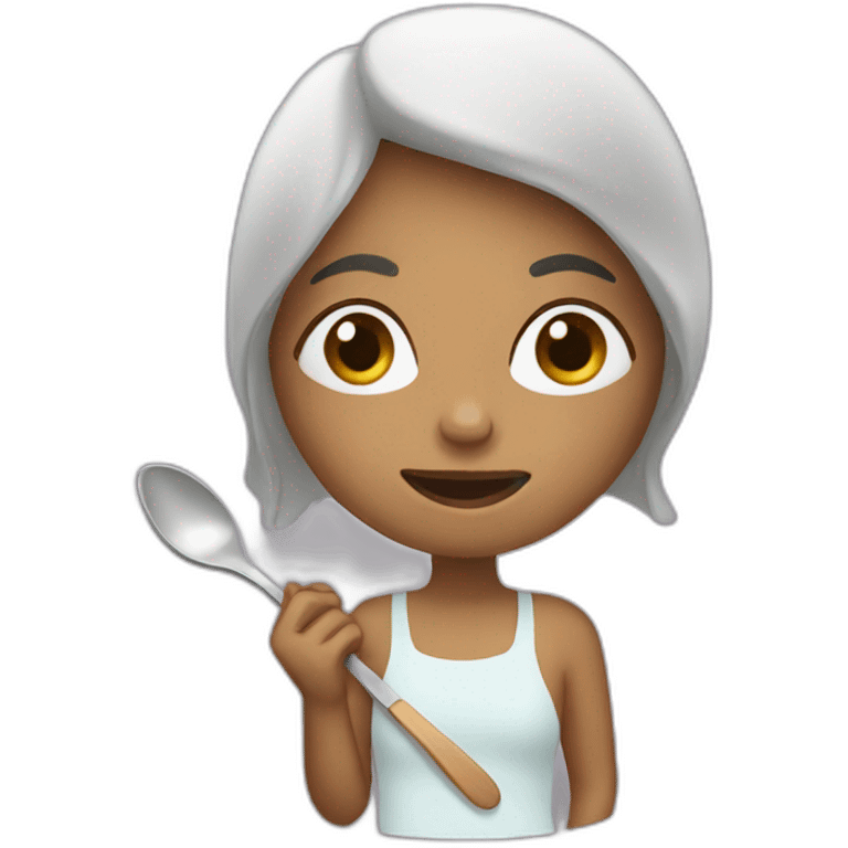 Woman with spoon emoji