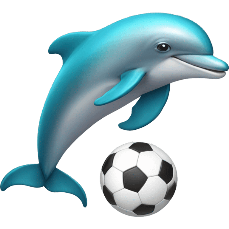 Dolphin playing soccer emoji