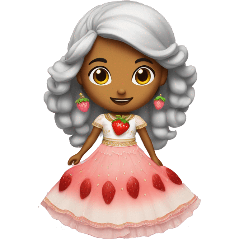 strawberry shortcake in a lehenga  emoji