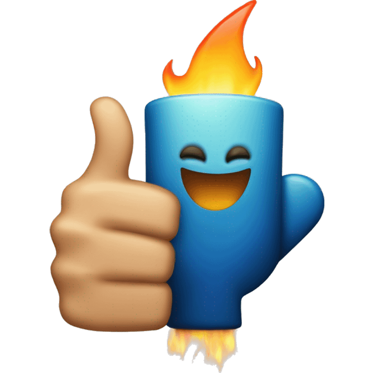 thumbs up with fire emoji