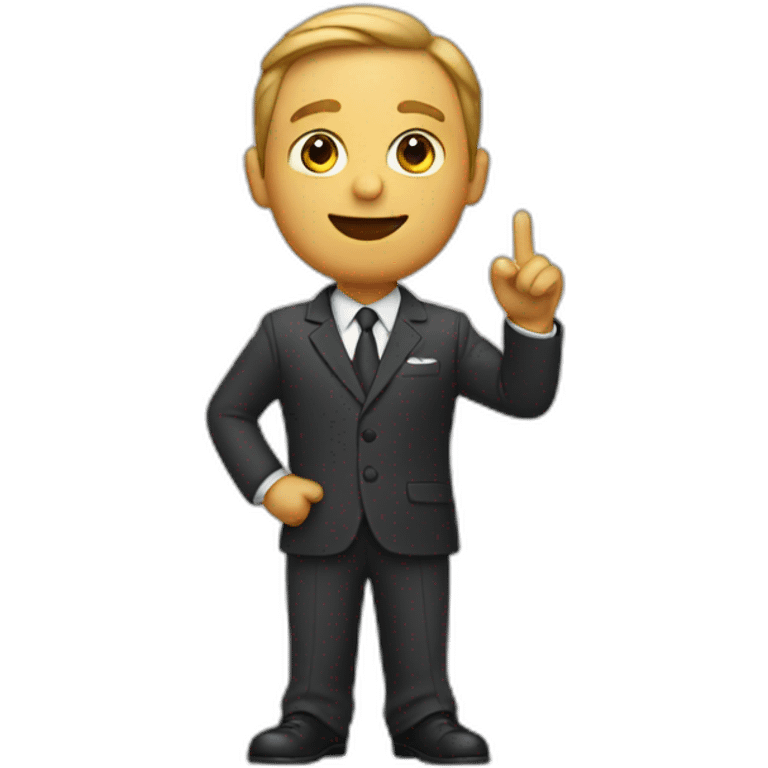 Man raising hand in suit emoji