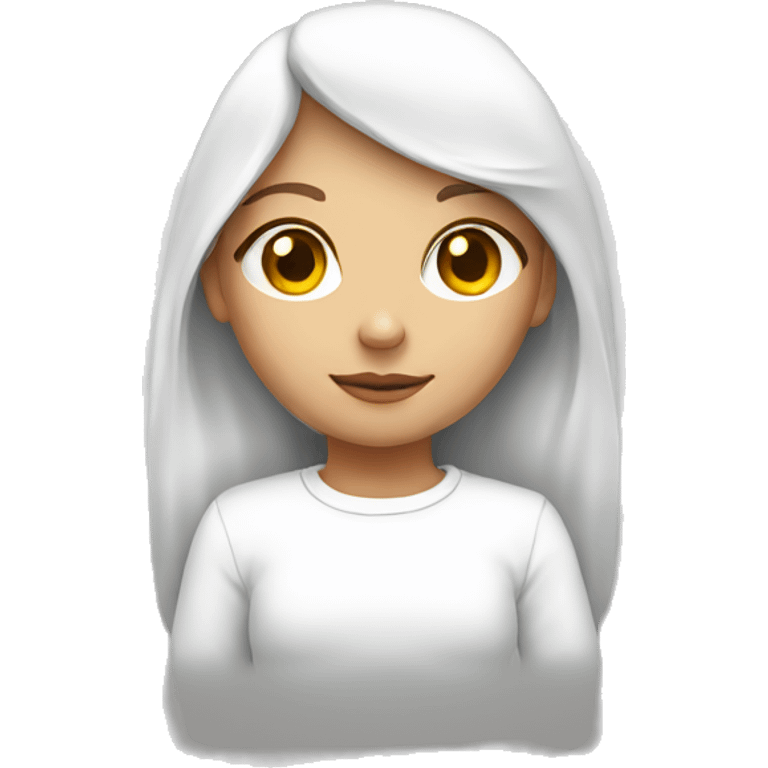 A white long sleeve on the girl  emoji