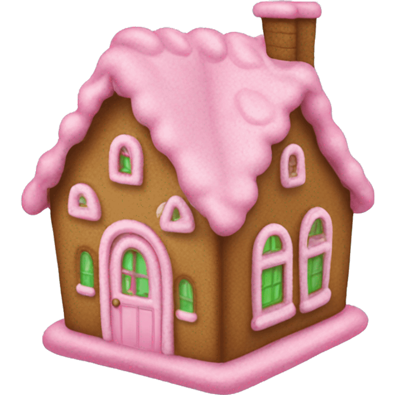 Pink ginger bread house emoji