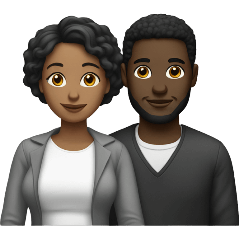 Black and white couple  emoji