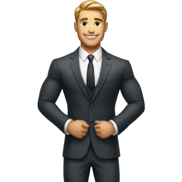 A handsome muscular man in a suit emoji