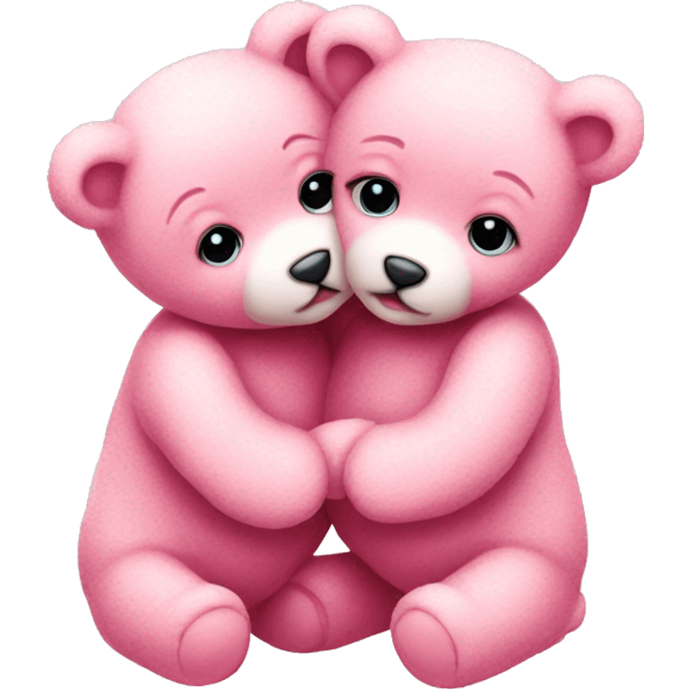 baby pink teddy bears kissing emoji