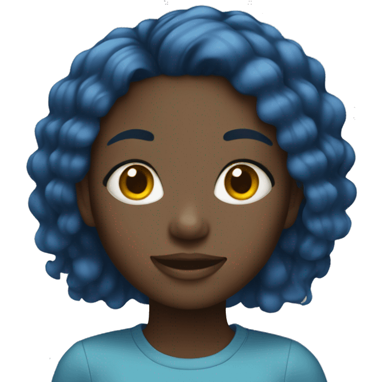 Black girl with blue hair  emoji