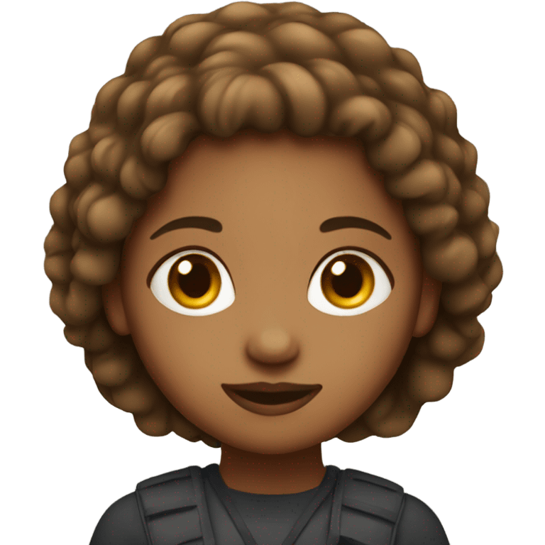 Light brown girl with brown hair on MacBook  emoji