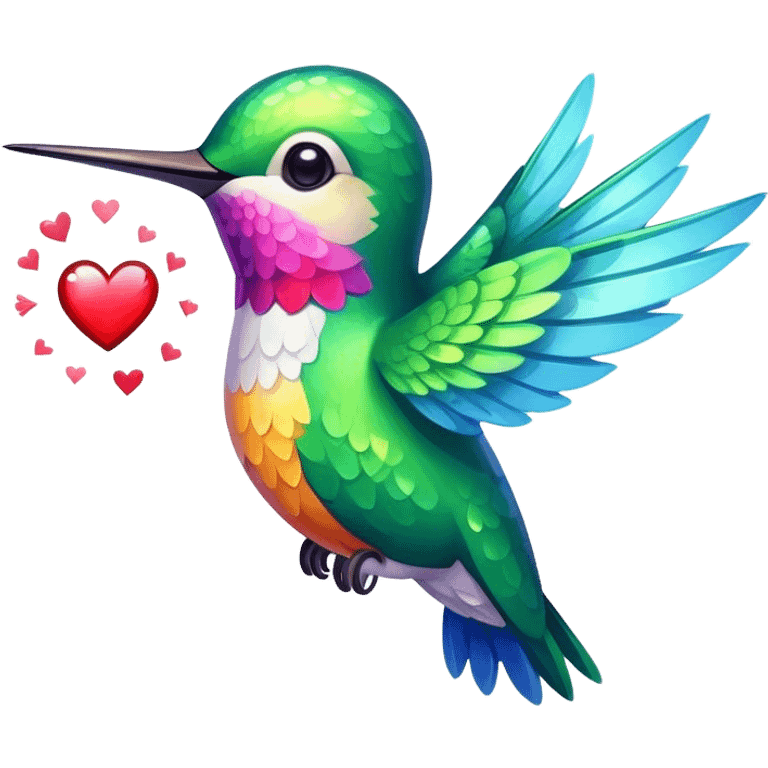 Hummingbird sparkling with heart emoji