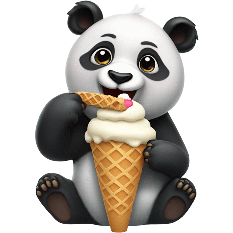 Panda eating ice cream  emoji