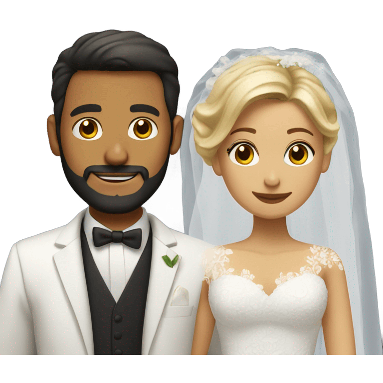 Puerto rican beard boy and blonde girl getting married  emoji