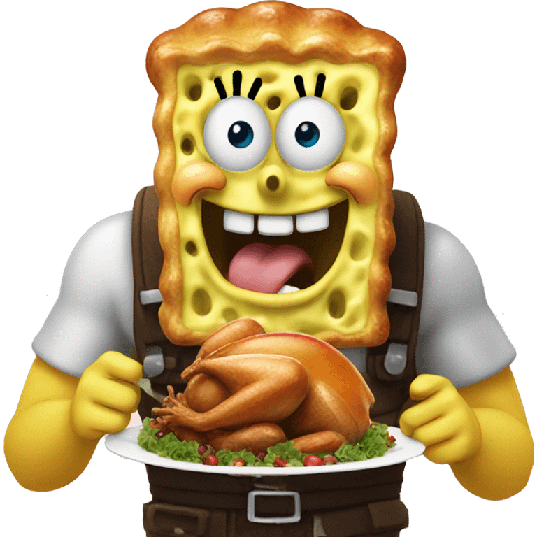 SpongeBob eating turkey emoji