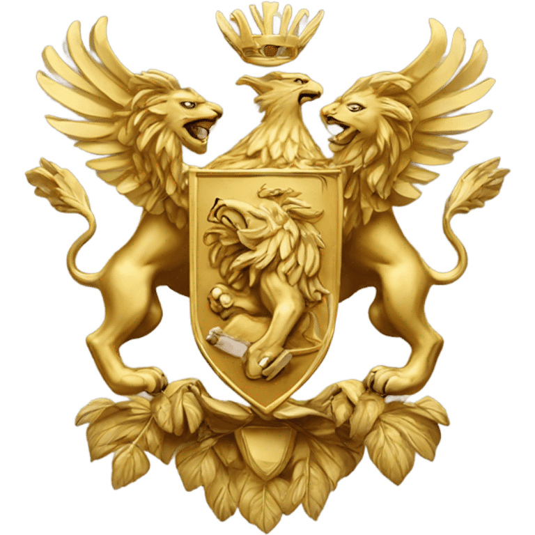 Gold Lion and Eagle Coat of Arms emoji