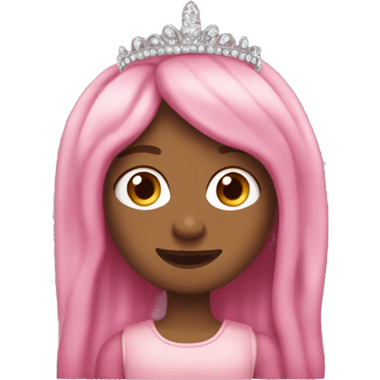 A singular pinto bean colored pink and wearing a tiara emoji