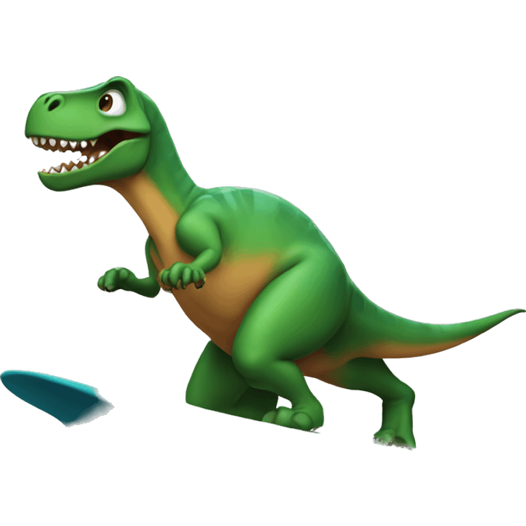 Dinosaur surfing  emoji