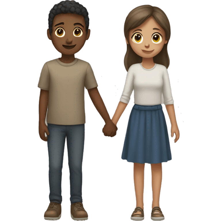 A boy and a girl couple holding hands emoji