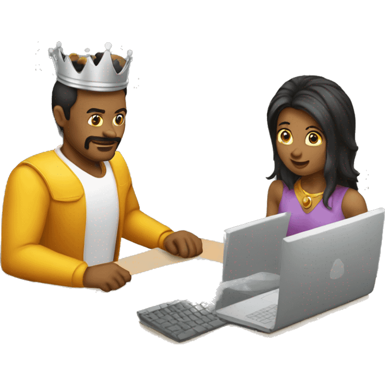 5 king people vs 1 customer with computer emoji