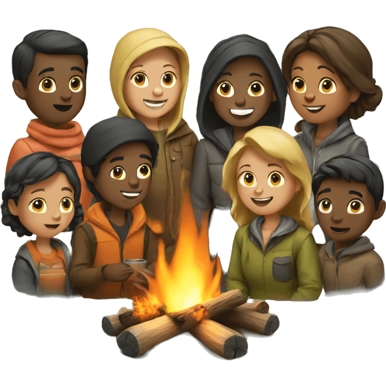 people around the campfire emoji