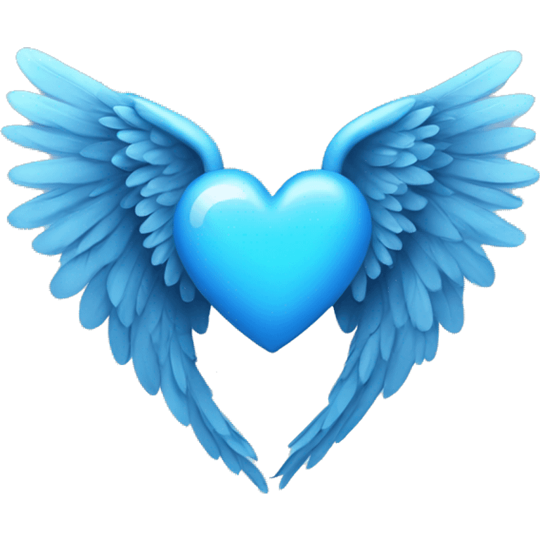 Blue heart with angel wings emoji