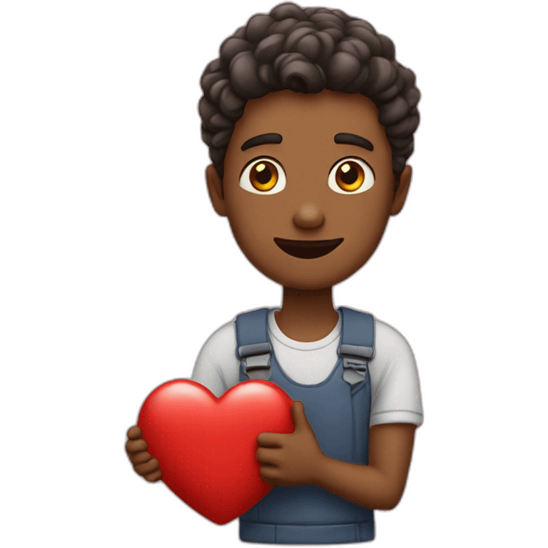 Man holding heart ￼ emoji