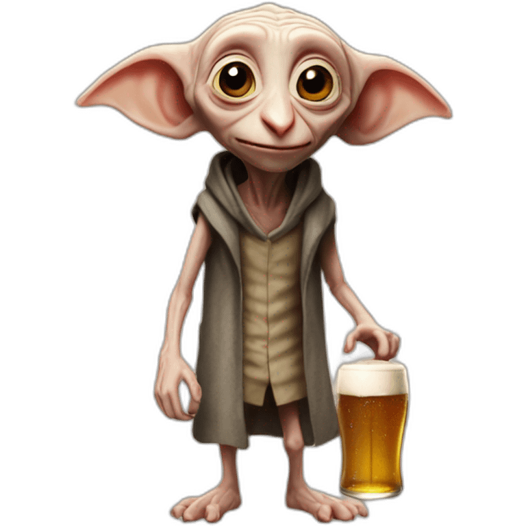 Dobby qui boit une bière  emoji