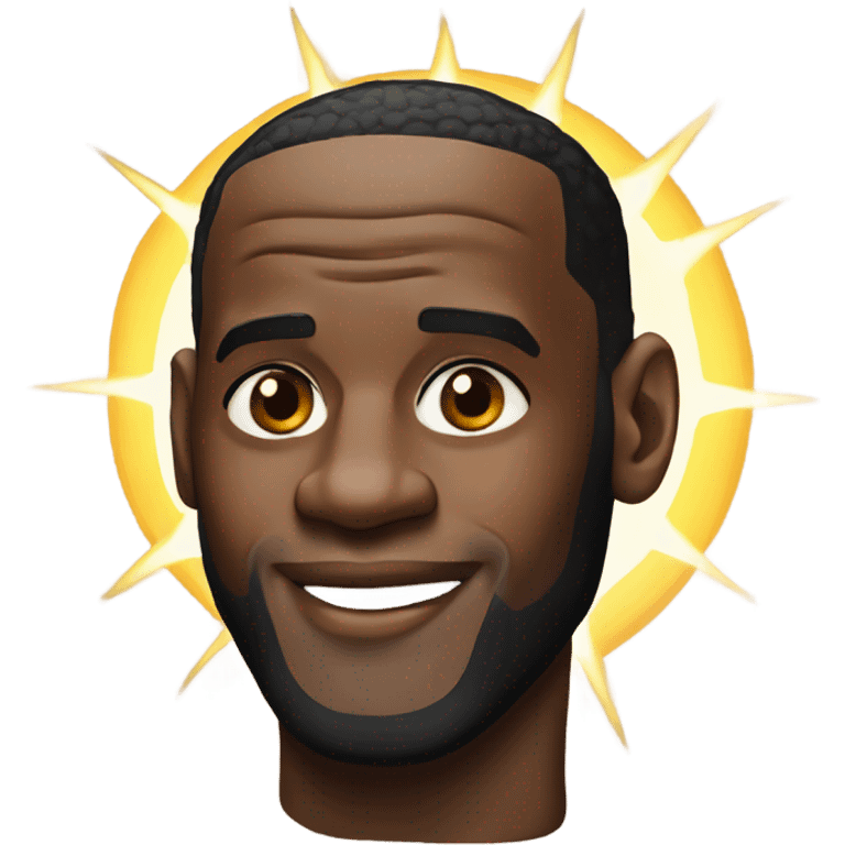 LeBron James with a sun behind him emoji