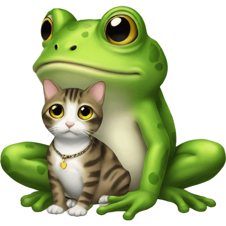 Frog with cat emoji