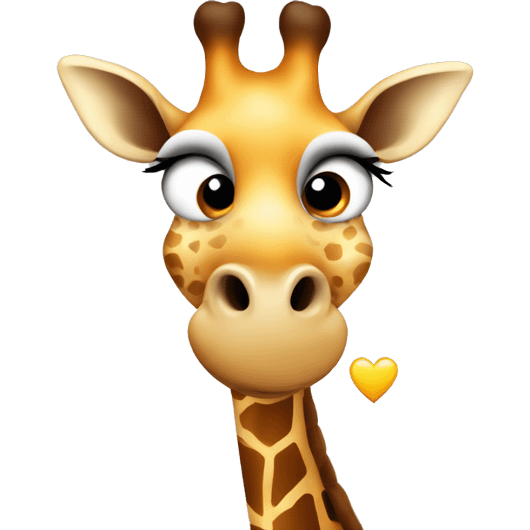 Love-struck giraffe blowing a kiss with heart-shaped eyes. emoji