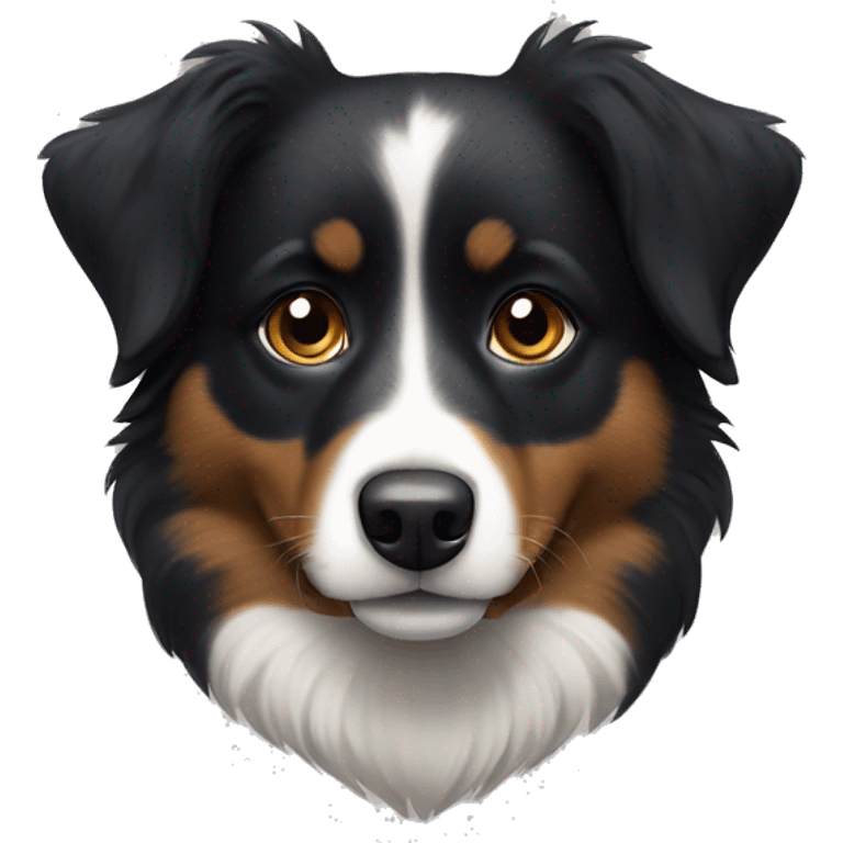 Small black australian shepherd dog with black muzzle emoji